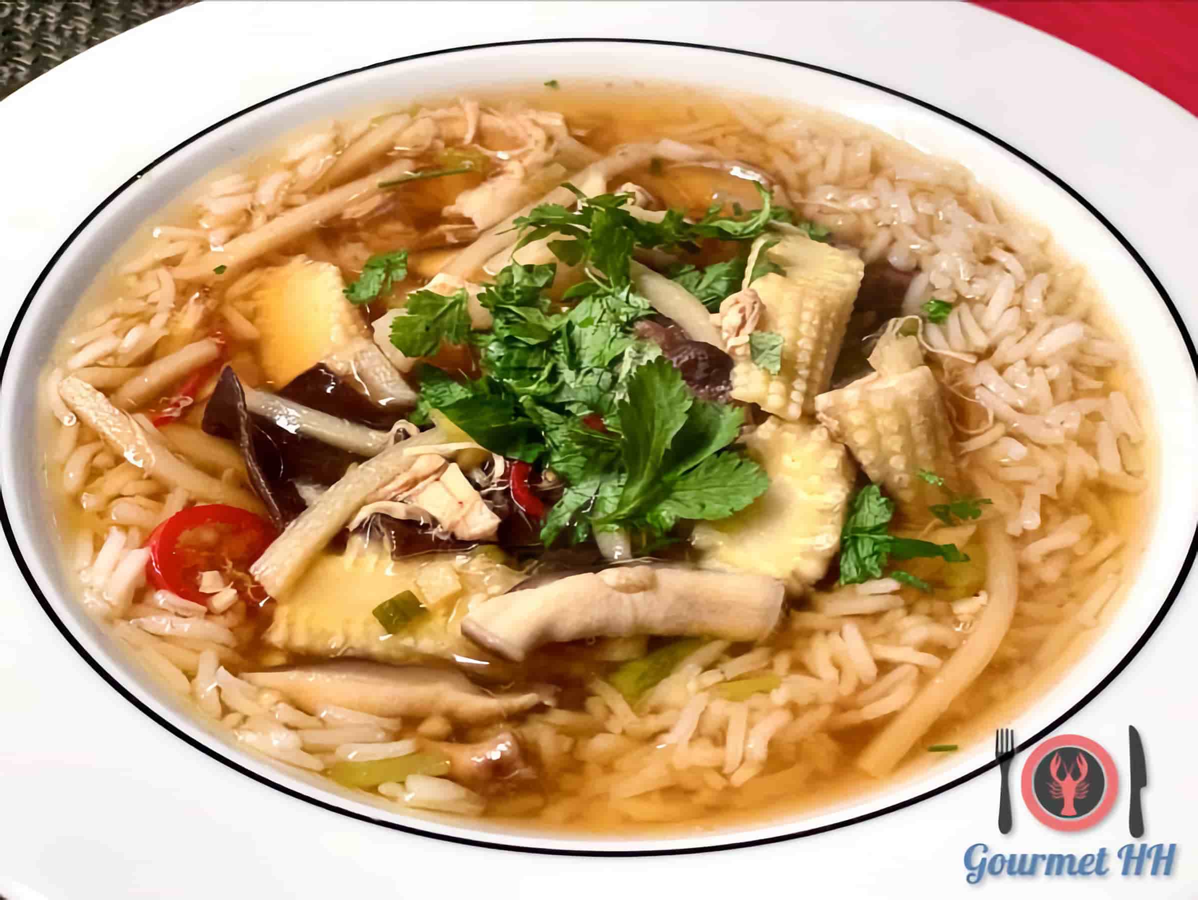 Bild> Hühnersuppe asia scharfsauer mit Ingwer, Chili, Knoblauch